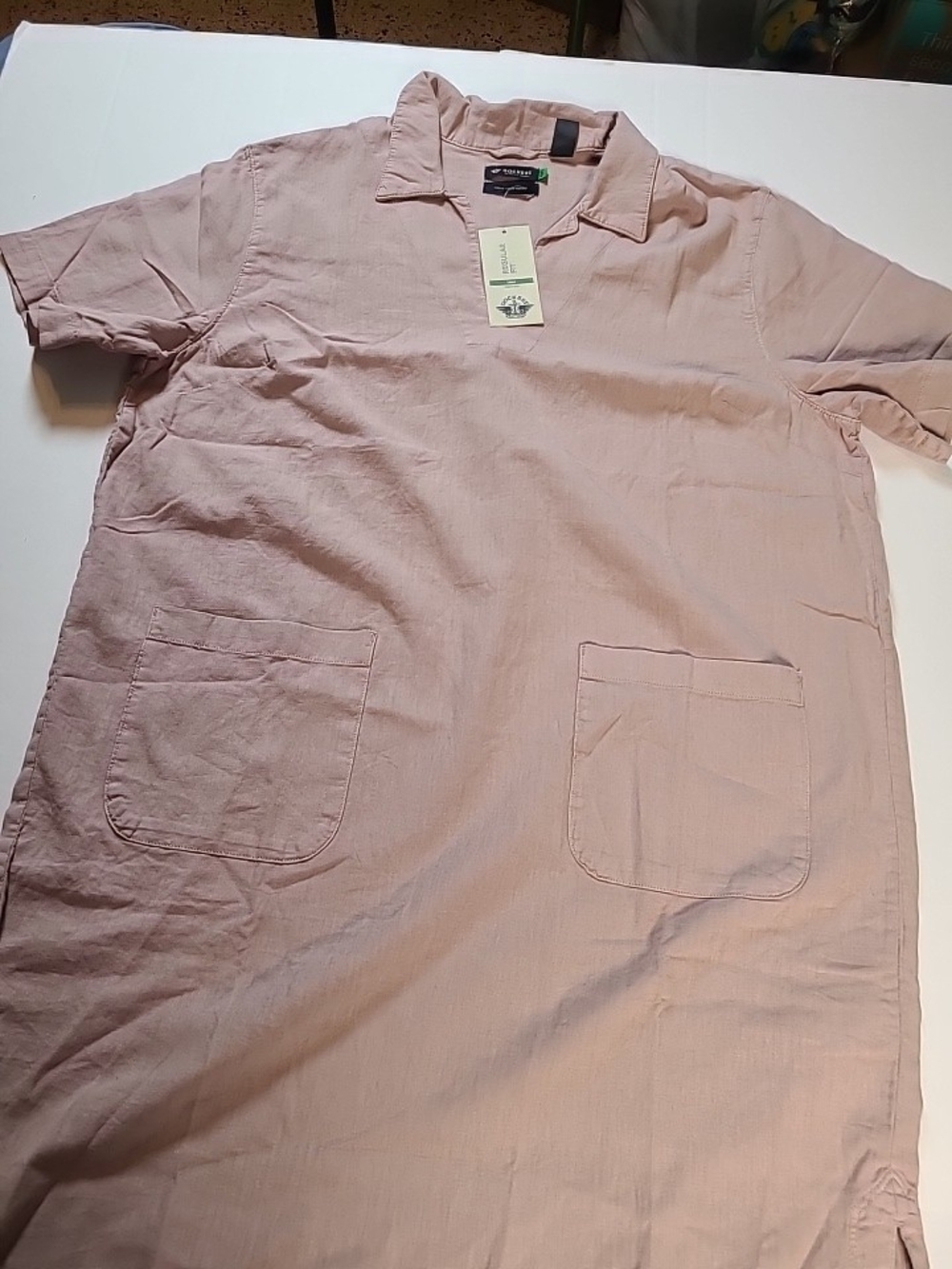 Dockers Blush Pink Womens XL V-Neck Linen Blend Stylish Dress - Picture 13 of 13